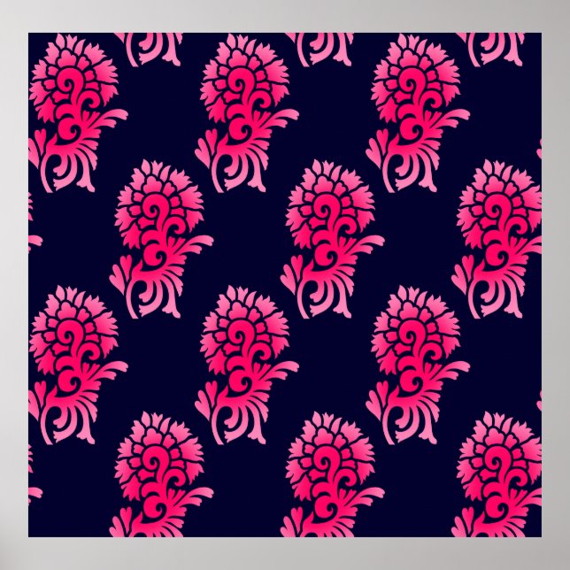 nahtlose indische Mughal-Blume motif-Background ab Poster (Vorne)