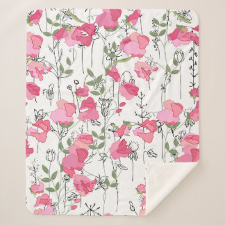 Nahtlose Jahreszeit Muster mit süßer Erbse. Endlos Sherpadecke