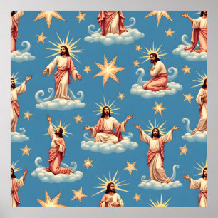 Nahtlose Jesus-Muster Religion geben dem Christent Poster