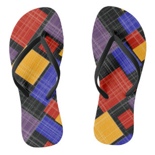 Nahtlose, karierte karierte geometrische Quadrate Flip Flops