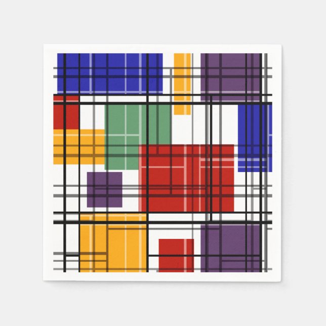 Nahtlose, karierte karierte geometrische Quadrate Serviette (Vorderseite)