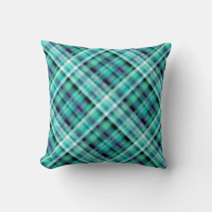 Nahtlose karierte karierte Tartan-Blaue-Grünsevy p Kissen