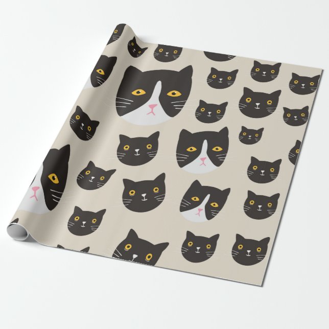 Nahtlose Katze Geschenkpapier (Ungerollt)