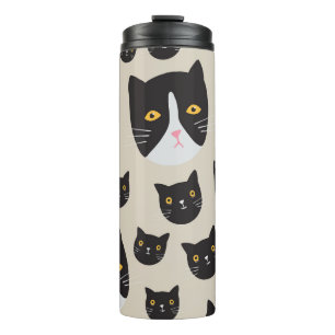 Nahtlose Katze, whimsical Muster Illustration. Thermosbecher