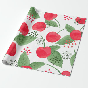 Nahtlose Kirschmuster Vintage Wasserfarbenkrankhei Geschenkpapier
