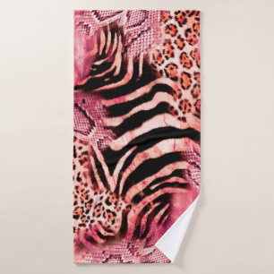 Nahtlose Leopardenmuster, abstrakter Zebra. Leopar Badehandtuch