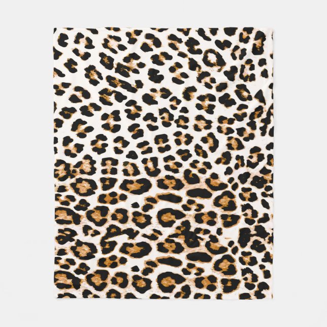 Nahtlose Leopardentextur, afrikanischer Tierdruck Fleecedecke (Vorderseite)
