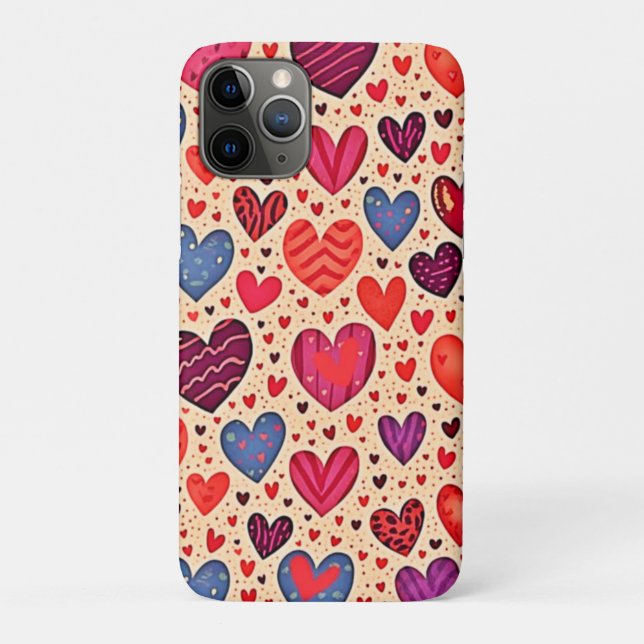 Nahtlose Liebe Herzdesign Kunst Case-Mate iPhone Hülle (Rückseite)