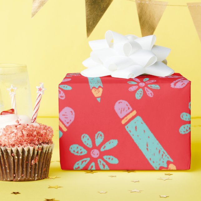 Nahtlose Liebe und Blume von Rottopapierpapier Geschenkpapier (Geburtstagsparty)