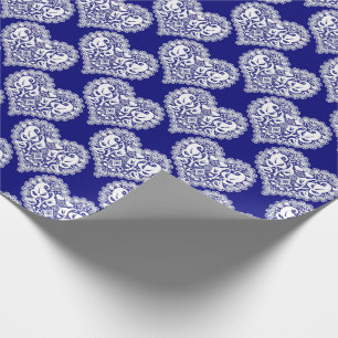 Nahtlose Liebe Valentinstag Marine weiße Spitze Geschenkpapier