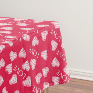 Nahtlose LIEBE Valentinstag rosa weiße Kratzer. Tischdecke