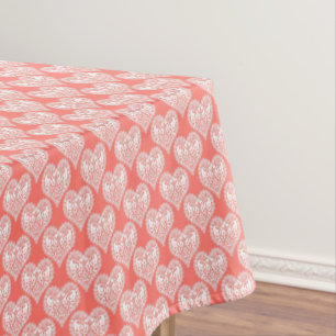 Nahtlose Liebe Valentinstag weiße zarte Spitzenher Tischdecke