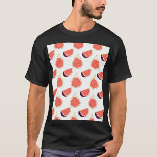 Nahtlose lila Feige: farbiges Muster T-Shirt
