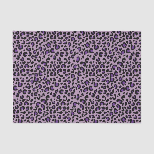 Nahtlose Lila Jaguar Wild Cat Animal Print Seidenpapier (Vorderseite)