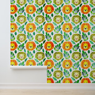 Nahtlose Lion Portrait Pattern neu Tapete