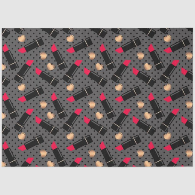 Nahtlose Mode Kosmetische rote Lippenstift-Polka-P Seidenpapier (Vorderseite)