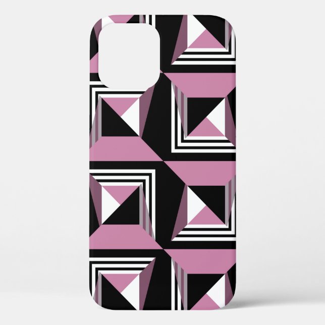 Nahtlose, moderne Quadrat-Muster Case-Mate iPhone Hülle (Rückseite)