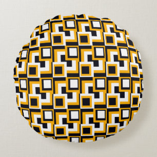 Nahtlose, moderne Quadrat-Muster Rundes Kissen
