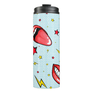 Nahtlose Muster Cartoon Comic Super-Sprache Blase Thermosbecher