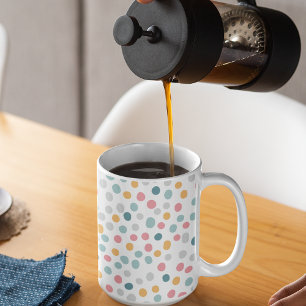 Nahtlose Muster farbenfrohe Polka-Punkte Kaffeetasse