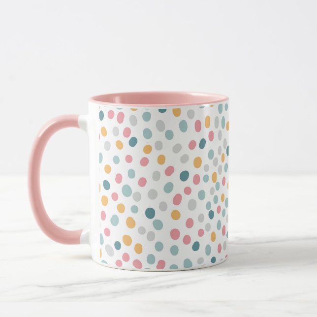 Nahtlose Muster farbenfrohe Polka-Punkte Tasse (Links)