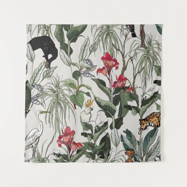 Nahtlose Muster handgezeichnete botanische Illustr Wandteppich (Vorderseite)