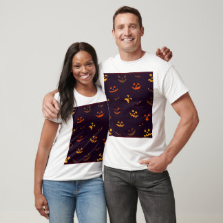 Nahtlose Muster Hintergrund des Kürbisteufels T-Shirt