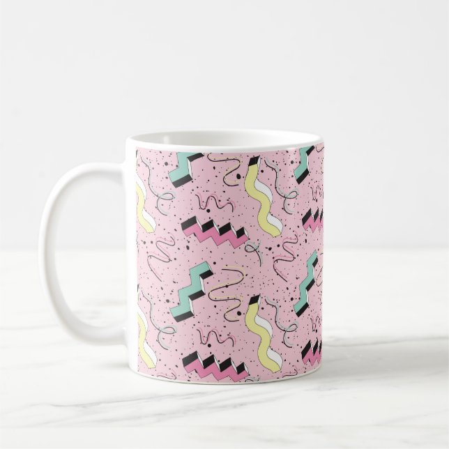 Nahtlose Muster im abstrakten Retrostil Kaffeetasse (Links)