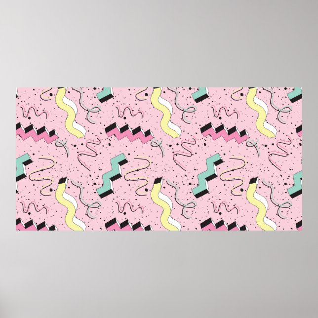 Nahtlose Muster im abstrakten Retrostil Poster (Vorne)