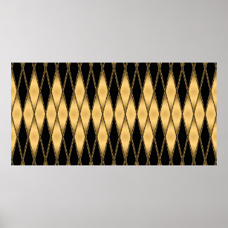 Nahtlose Muster in Gold und Schwarz Poster