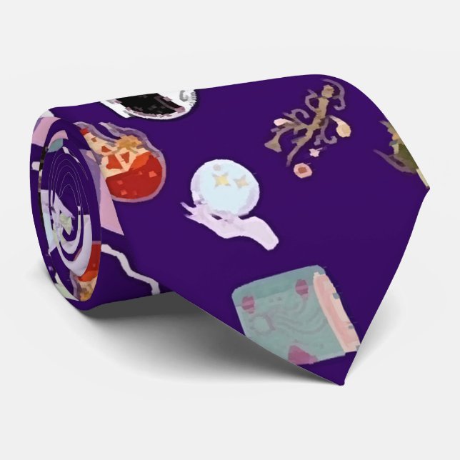 Nahtlose Muster magische Elemente und Kreaturen Krawatte (Gerollt)