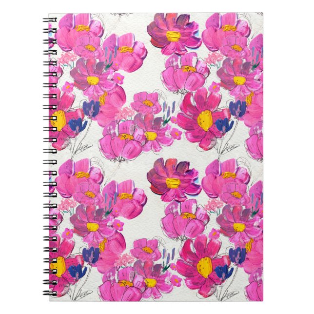Nahtlose Muster mit schönen Blume. Watercolo Notizblock (Vorderseite)