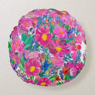 Nahtlose Muster mit schönen Blume. Watercolo Rundes Kissen