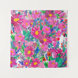 Nahtlose Muster mit schönen Blume. Watercolo Wandteppich