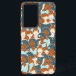 Nahtlose Muster mit schwarzen Mädchen und weißen M Samsung Galaxy Hülle<br><div class="desc">Nahtlose Muster mit abstrakten Porträts von Glamour hübsch aussehende Schwarz-Weiß-Mädchen</div>