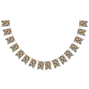 Nahtlose Muster mit schwarzen Mädchen und weißen M Wimpelkette