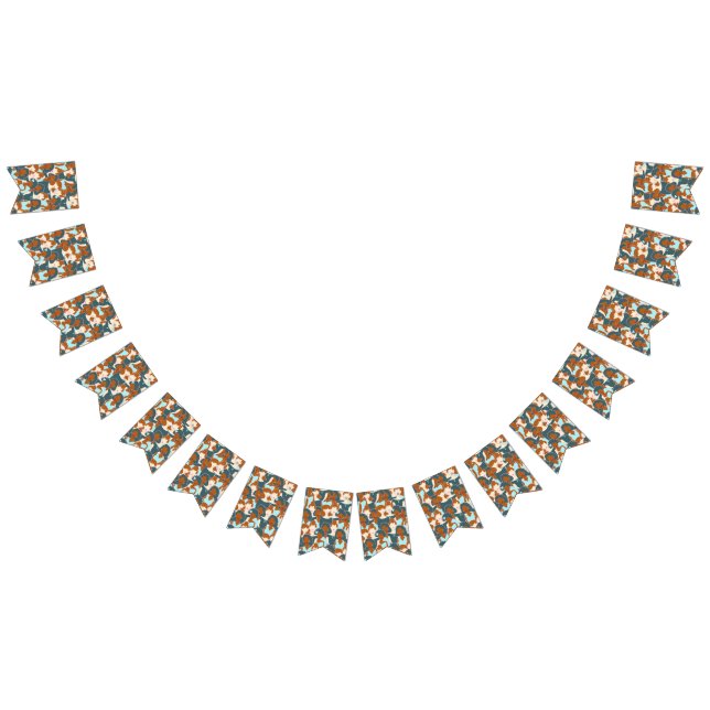 Nahtlose Muster mit schwarzen Mädchen und weißen M Wimpelkette (Alle)