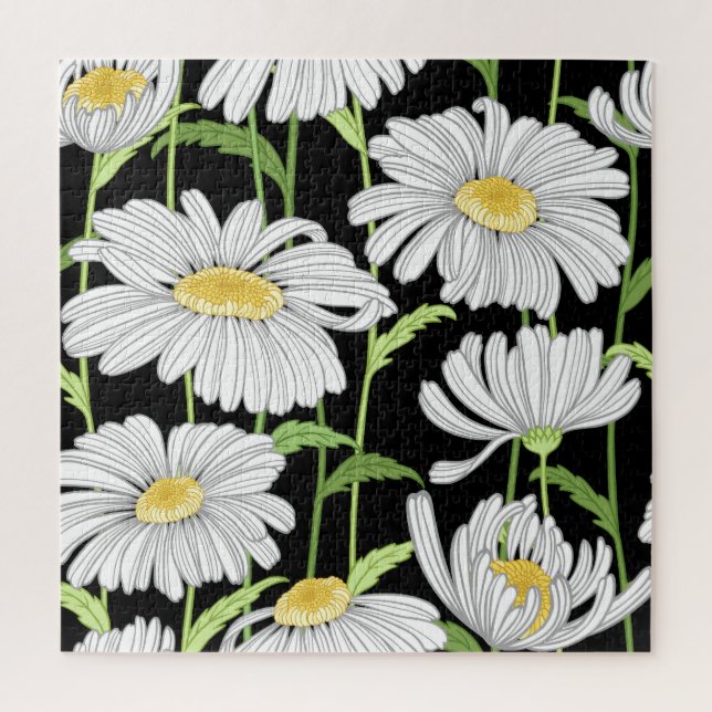 Nahtlose Muster mit sommerlichen Blume. Puzzle (Vertikal)