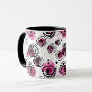 Nahtlose Muster mit tintenfarbenen Blütenblättern Tasse