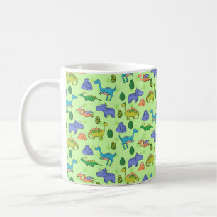 Nahtlose Muster mit verschiedenen niedlichen Dinos Kaffeetasse