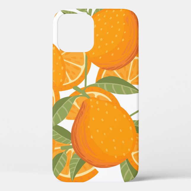 Nahtlose Muster orangefarbener Zitrusfrüchte, die Case-Mate iPhone Hülle (Rückseite)