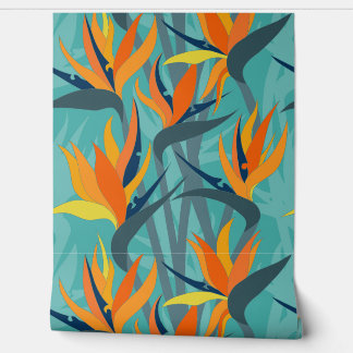 Nahtlose Muster-Pflanze Strelitzia G631 Tapete