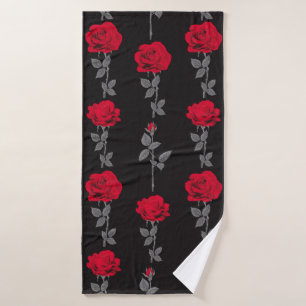 Nahtlose Muster rote Rose Blume Vintag abstrakt Badehandtuch