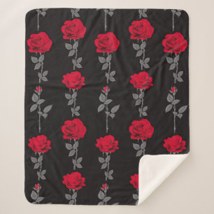 Nahtlose Muster rote Rose Blume Vintag abstrakt Sherpadecke