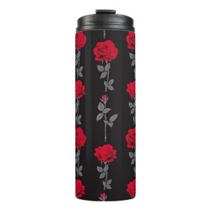 Nahtlose Muster rote Rose Blume Vintag abstrakt Thermosbecher