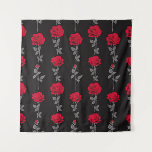 Nahtlose Muster rote Rose Blume Vintag abstrakt Wandteppich