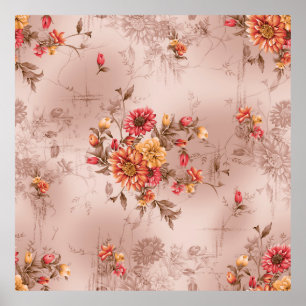 nahtlose Muster und Blume mit Hintergrundkunst,fla Poster