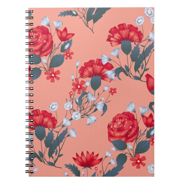 Nahtlose Muster Vintage Blumenmuster mit Rose. Notizblock (Vorderseite)