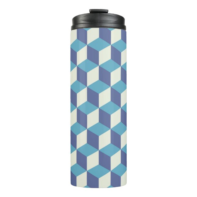 Nahtlose Muster Vintage Würfelkunst, abstrakte Kra Thermosbecher (Vorderseite)