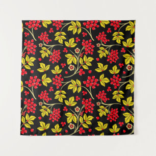 Nahtlose Muster von Blume und Beeren. Russisch Wandteppich